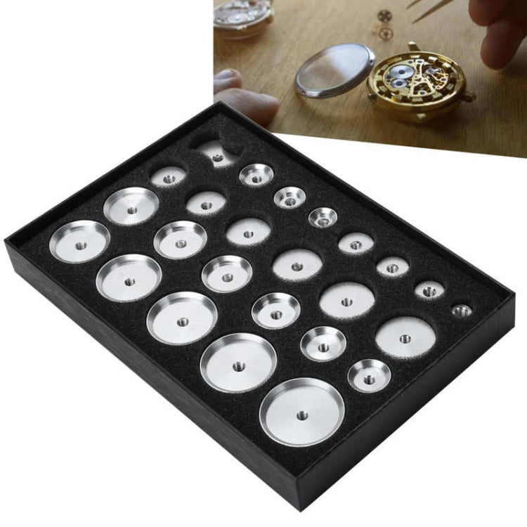 25pcs/set Aluminum Watch Back Case Closer Press Dies Watch Repair Tool - Watch Repair Tools by PMC Jewellery | Online Shopping South Africa | PMC Jewellery