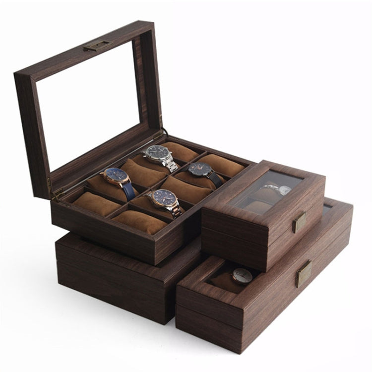 Wood Grain Leather Watch Display Box Watch Storage Case Jewelry Box, Style: 2 Digit Long - Watch Storages by PMC Jewellery | Online Shopping South Africa | PMC Jewellery