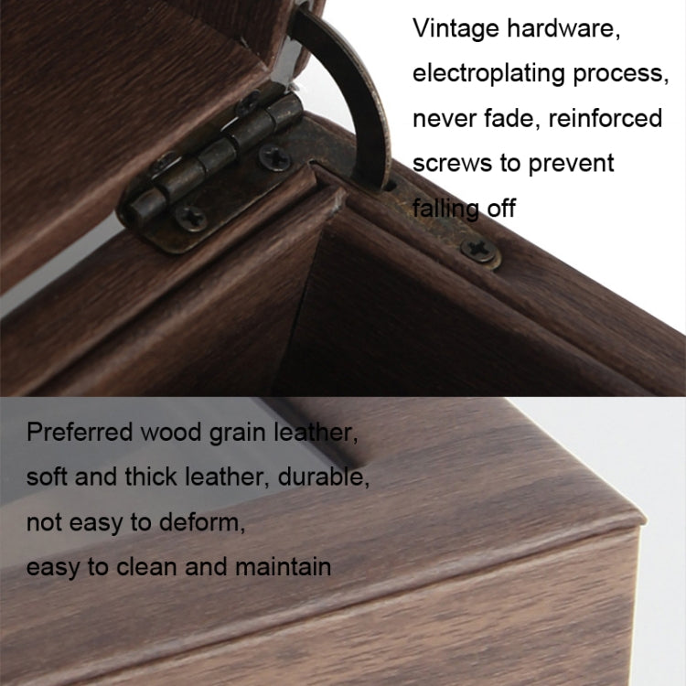 Wood Grain Leather Watch Display Box Watch Storage Case Jewelry Box, Style: 3 Digit Long - Watch Storages by PMC TechLife | Online Shopping South Africa | PMC TechLife