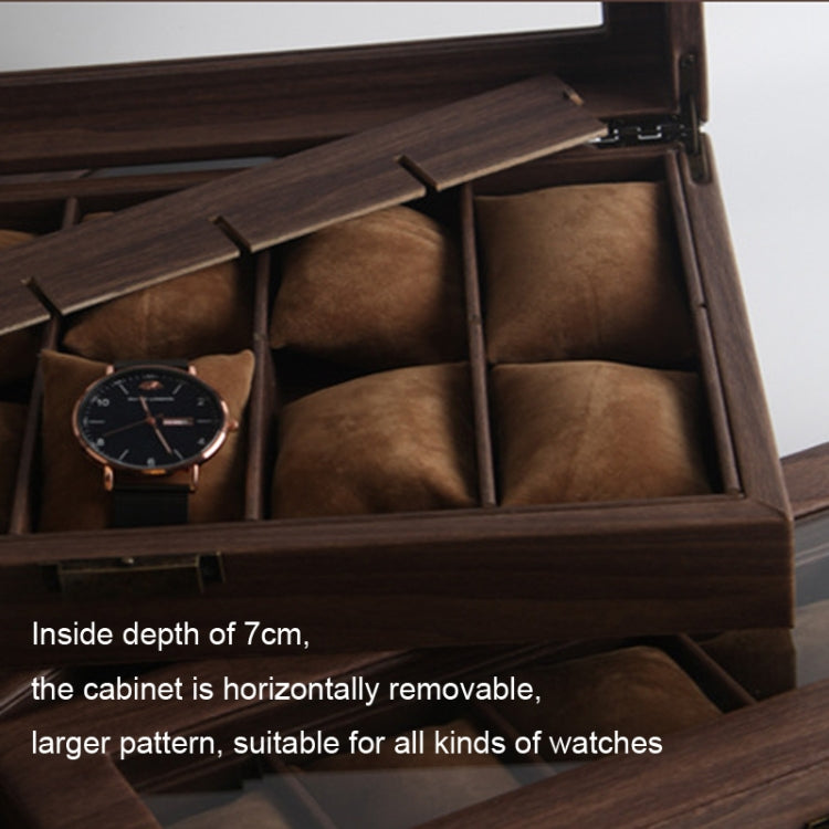 Wood Grain Leather Watch Display Box Watch Storage Case Jewelry Box, Style: 2 Digit Long - Watch Storages by PMC Jewellery | Online Shopping South Africa | PMC Jewellery