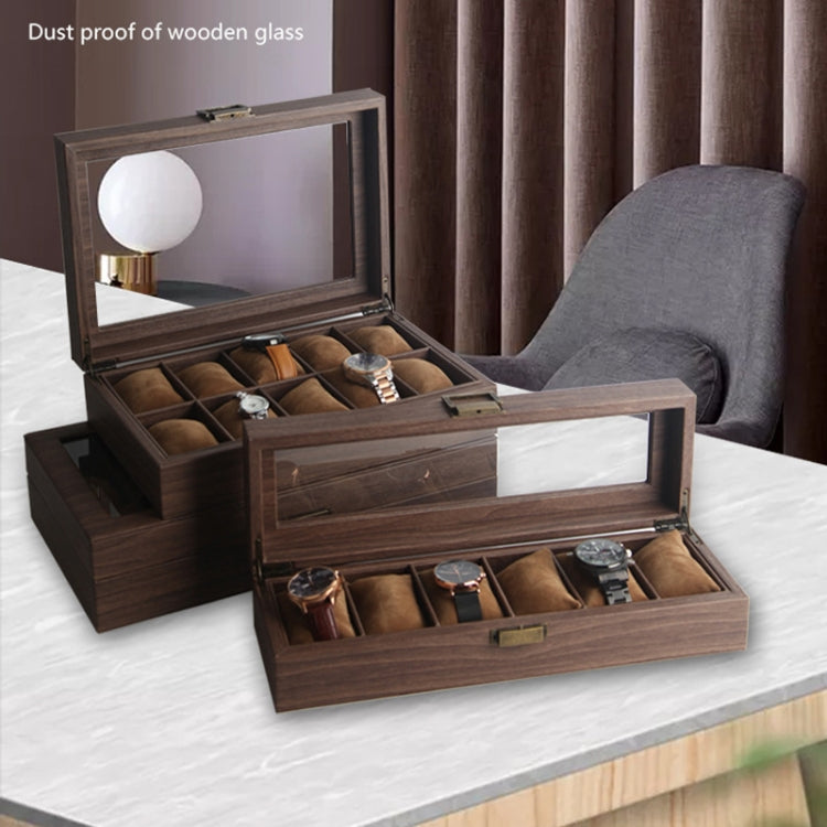Wood Grain Leather Watch Display Box Watch Storage Case Jewelry Box, Style: 12 Digit Long - Watch Storages by PMC TechLife | Online Shopping South Africa | PMC TechLife