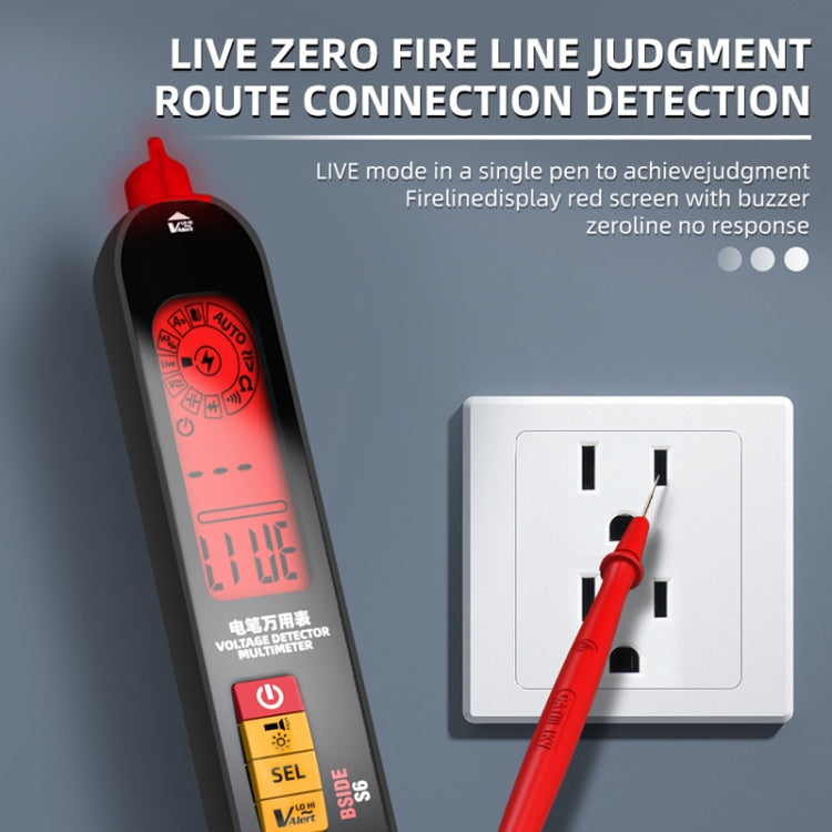 BSIDE S6 Smart Digital Multimeter Current Test Pen Capacitance Temperature Voltage Detector(Charging Model) - free shipping - PMC TechLife - Order now!