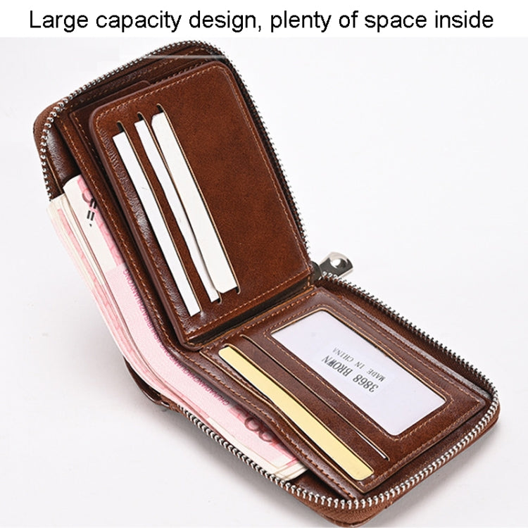 RFID Anti-Theft Swipe Mens Wallet Multifunctional Short Zipper Purse(Black) - Antimagnetic RFID Package by PMC TechLife | Online Shopping South Africa | PMC TechLife | Buy Now Pay Later Mobicred