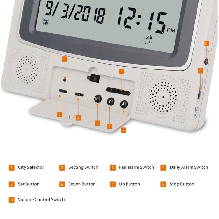 Desktop Digital Perpetual Calendar Study Alarm Clock(Gold) - Alarm Clocks by PMC TechLife | Online Shopping South Africa | PMC TechLife | Buy Now Pay Later Mobicred
