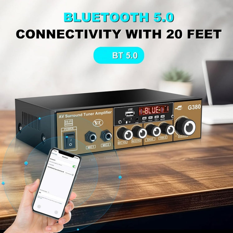 Car High-power Bluetooth Plug-in Card Digital Smart Amplifier(US Plug) - Car Amplifiers by PMC TechLife | Online Shopping South Africa | PMC TechLife