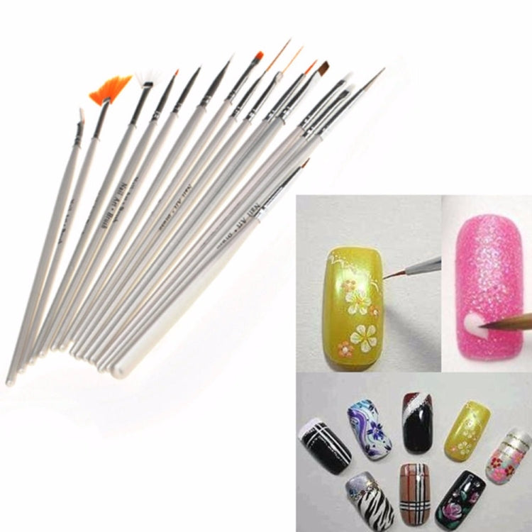 15 PCS/Set Nail Art Tools Brushes for Manicure Rhinestones Nails Decorations Nail Nrush Kit Painting Fingernail Tool Pen Kit - Nail Clipper by PMC Jewellery | Online Shopping South Africa | PMC Jewellery