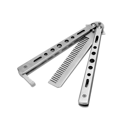 Salon Stainless Steel Practice Comb Practice Knife (Uncut) Butterfly Comb(Silver) - Hair Trimmer by PMC Jewellery | Online Shopping South Africa | PMC Jewellery