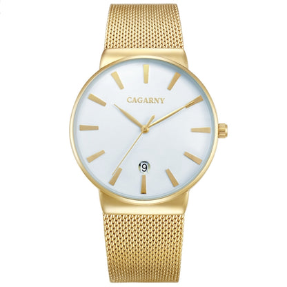 CAGARNY 6817 Living Waterproof Round Dial Quartz Movement Alloy Case Fashion Watch Quartz Watches with Steel Band(White) - Metal Strap Watches by CAGARNY | Online Shopping South Africa | PMC Jewellery | Buy Now Pay Later Mobicred