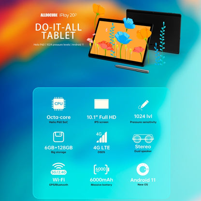 ALLDOCUBE iPlay 20P T1021P 4G Call Tablet, 10.1 inch, 6GB+128GB, Android 11 MTK Helio P60 (MT6771) Octa Core 2.0GHz, Support OTG & FM & Bluetooth & Dual Band WiFi & Dual SIM - ALLDOCUBE by ALLDOCUBE | Online Shopping South Africa | PMC Jewellery