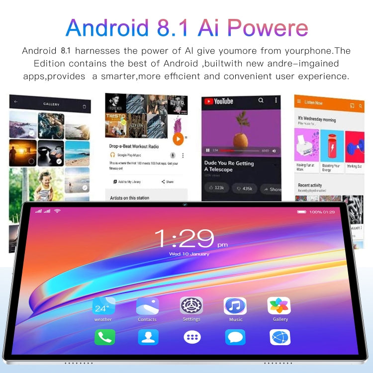 X12 4G LTE Tablet PC, 10.1 inch, 4GB+32GB, Android 8.1 MTK6750 Octa Core, Support Dual SIM, WiFi, Bluetooth, GPS(Blue) - 10.1 inch by PMC TechLife | Online Shopping South Africa | PMC TechLife