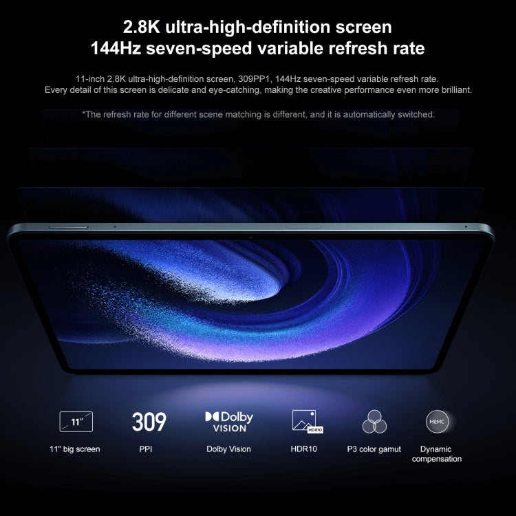Xiaomi Pad 6, 11.0 inch, 8GB+128GB, MIUI 14 Qualcomm Snapdragon 870 7nm Octa Core up to 3.2GHz, 8840mAh Battery, Support BT, WiFi (Blue) - Other by Xiaomi | Online Shopping South Africa | PMC Jewellery