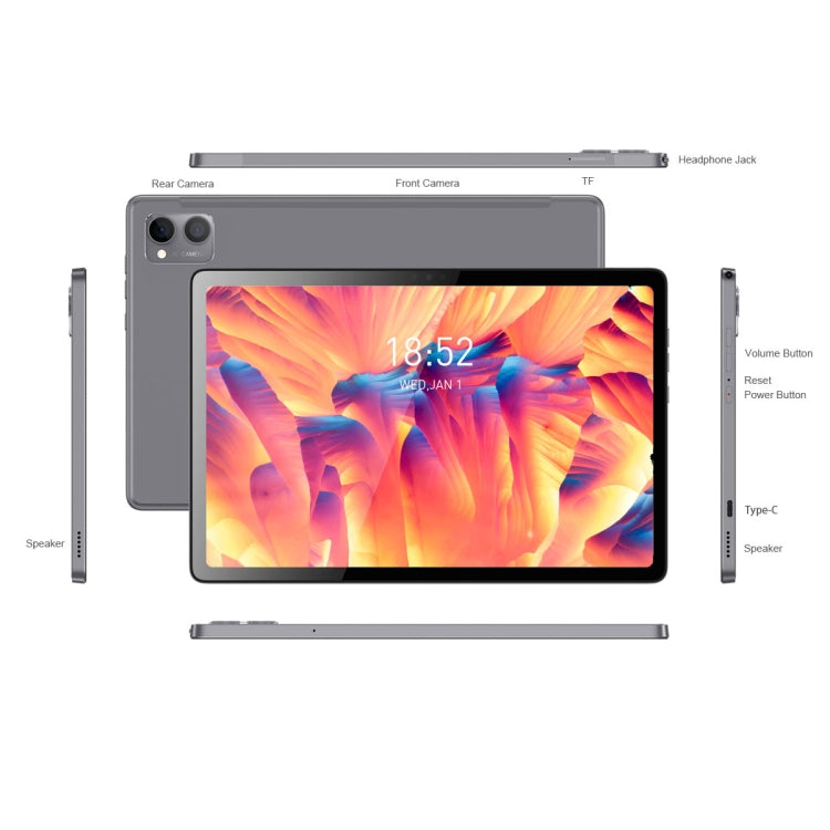 N-ONE Npad Plus 2023 Tablet PC, 10.36 inch, 8GB+128GB, Android 12 MTK8183 Octa Core up to 2.0GHz, Support Dual Band WiFi & BT, EU Plug(Grey) - Other by PMC Jewellery | Online Shopping South Africa | PMC Jewellery
