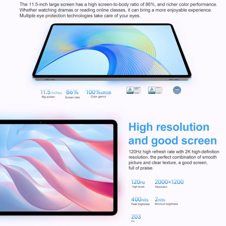 Honor Pad X8 Pro ELN-W09 WiFi, 11.5 inch, 4GB+128GB, MagicOS 7.1 Qualcomm Snapdragon 685 Octa Core, 6 Speakers, Not Support Google (Grey) - Huawei by Huawei | Online Shopping South Africa | PMC Jewellery