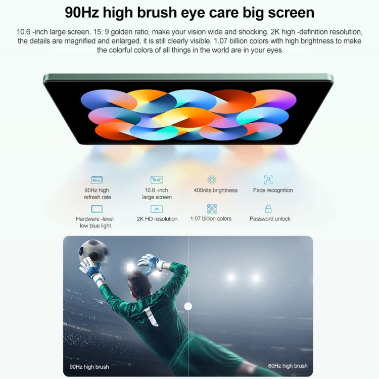 Xiaomi Redmi Pad, 10.6 inch, 4GB+128GB, MIUI Pad 13 OS MediaTek Helio G99 Octa Core up to 2.2GHz, 8000mAh Battery, Support BT WiFi, Not Support Google Play(Green) - Other by Xiaomi | Online Shopping South Africa | PMC Jewellery