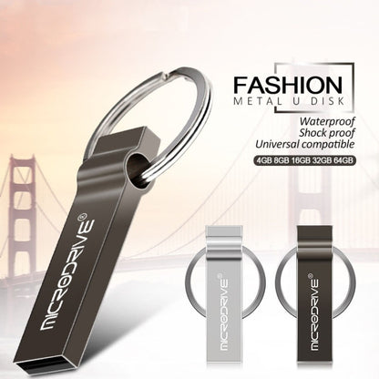 MicroDrive 4GB USB 2.0 Metal Keychain U Disk (Black) - USB Flash Drives by MicroDrive | Online Shopping South Africa | PMC Jewellery