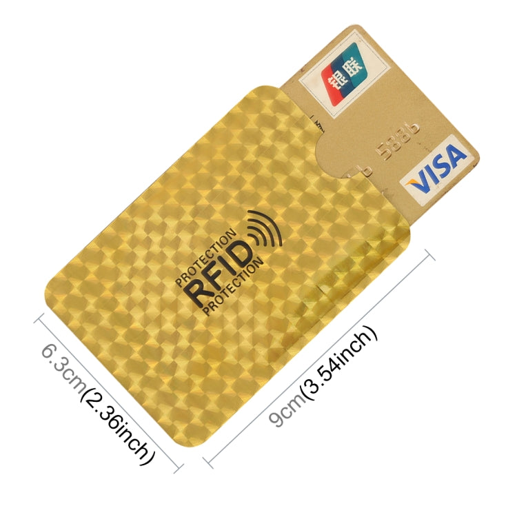 100pcs Aluminum Foil RFID Blocking Credit Card ID Bank Card Case Card Holder Cover, Size: 9 x 6.3cm(Golden Grid) - Antimagnetic RFID Package by PMC Jewellery | Online Shopping South Africa | PMC Jewellery | Buy Now Pay Later Mobicred